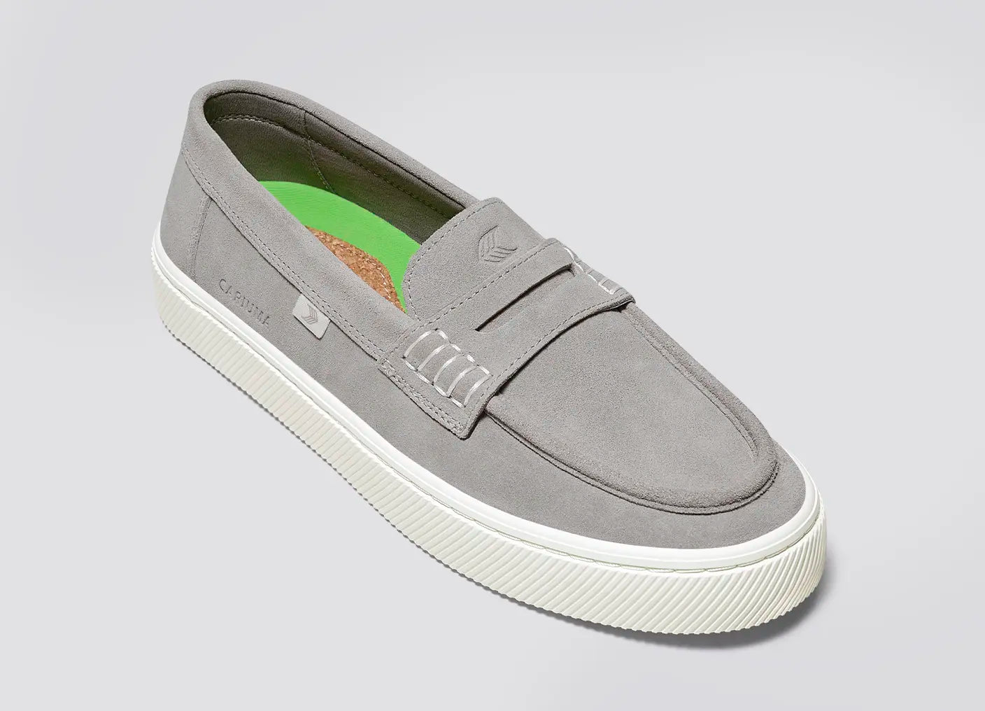 CAJU Light Grey Suede Loafer