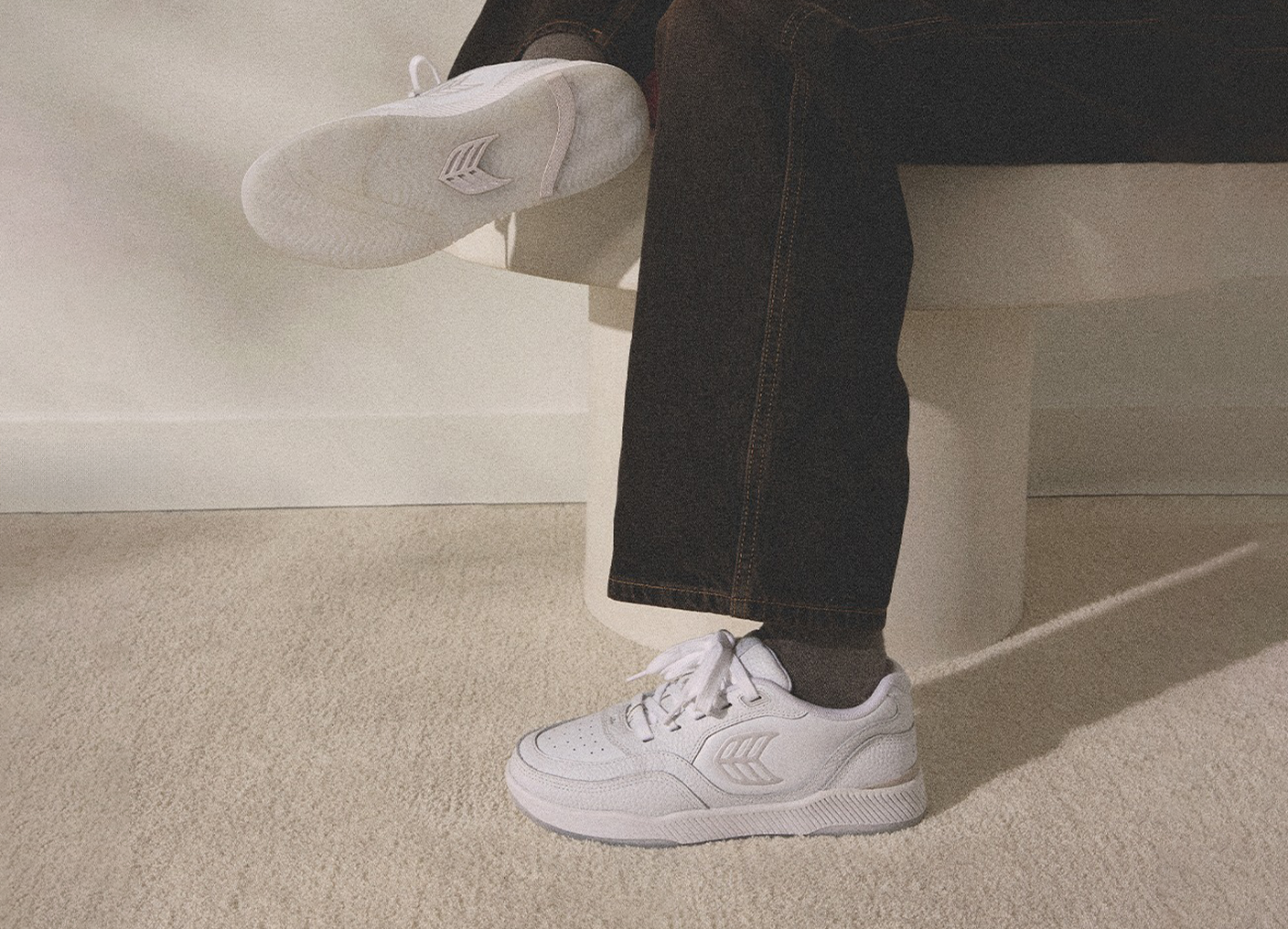 UBA White Leather Leopard Print Suede Black Logo Sneaker