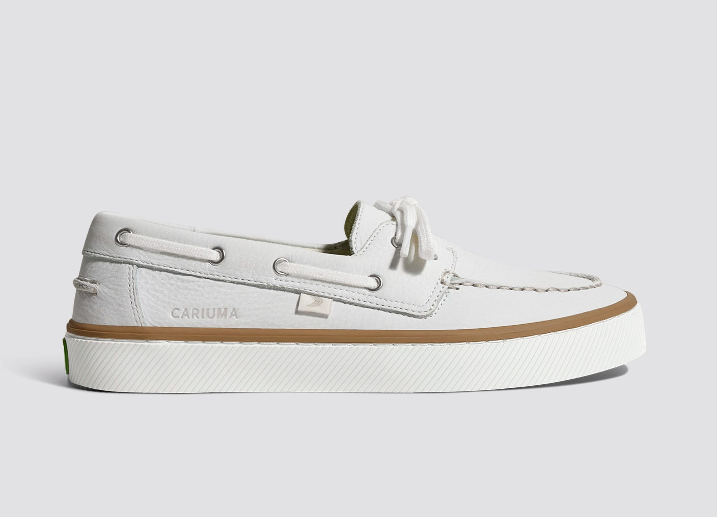 Maré White Premium Leather Boat Shoe