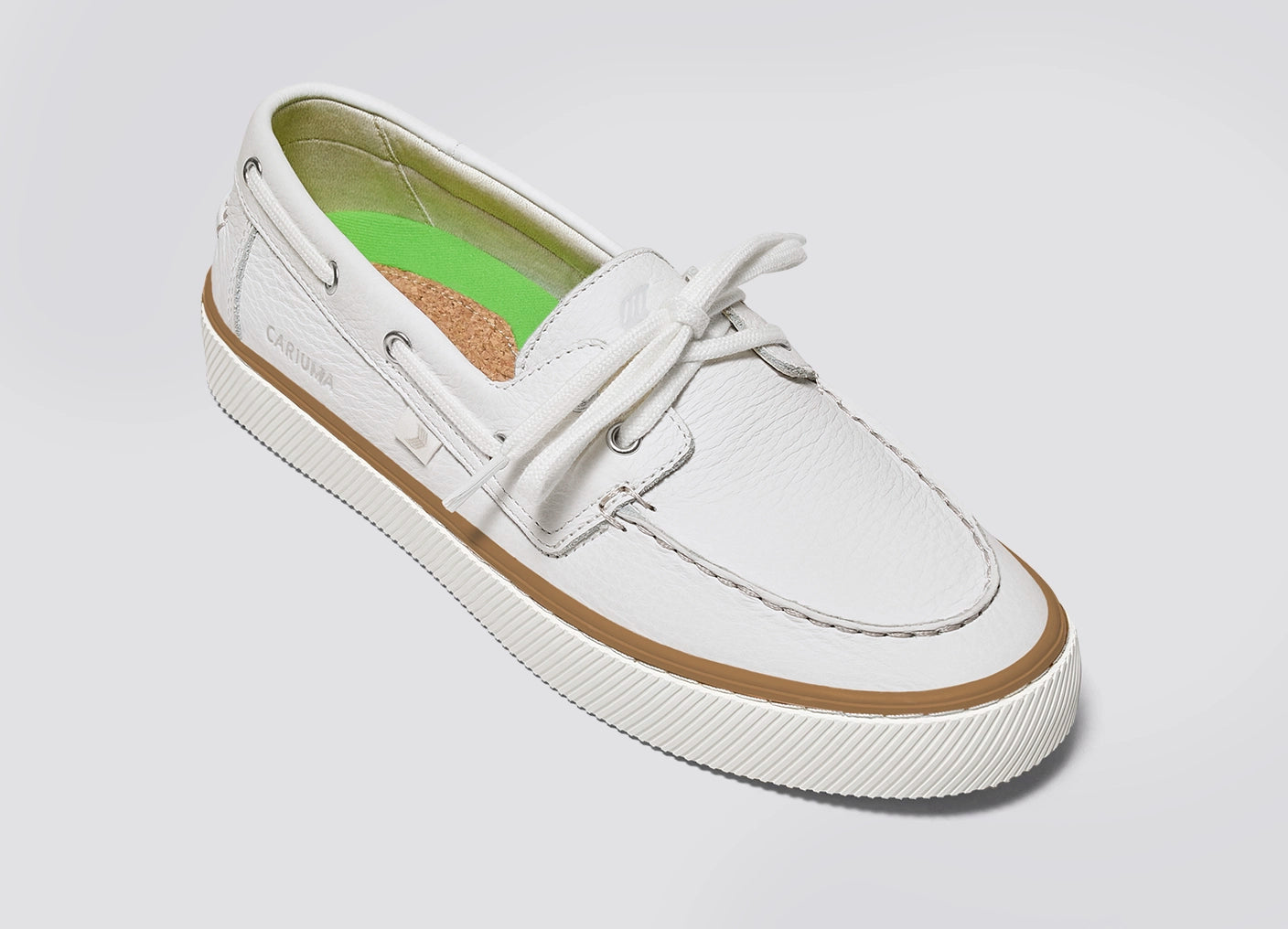 Maré White Premium Leather Boat Shoe