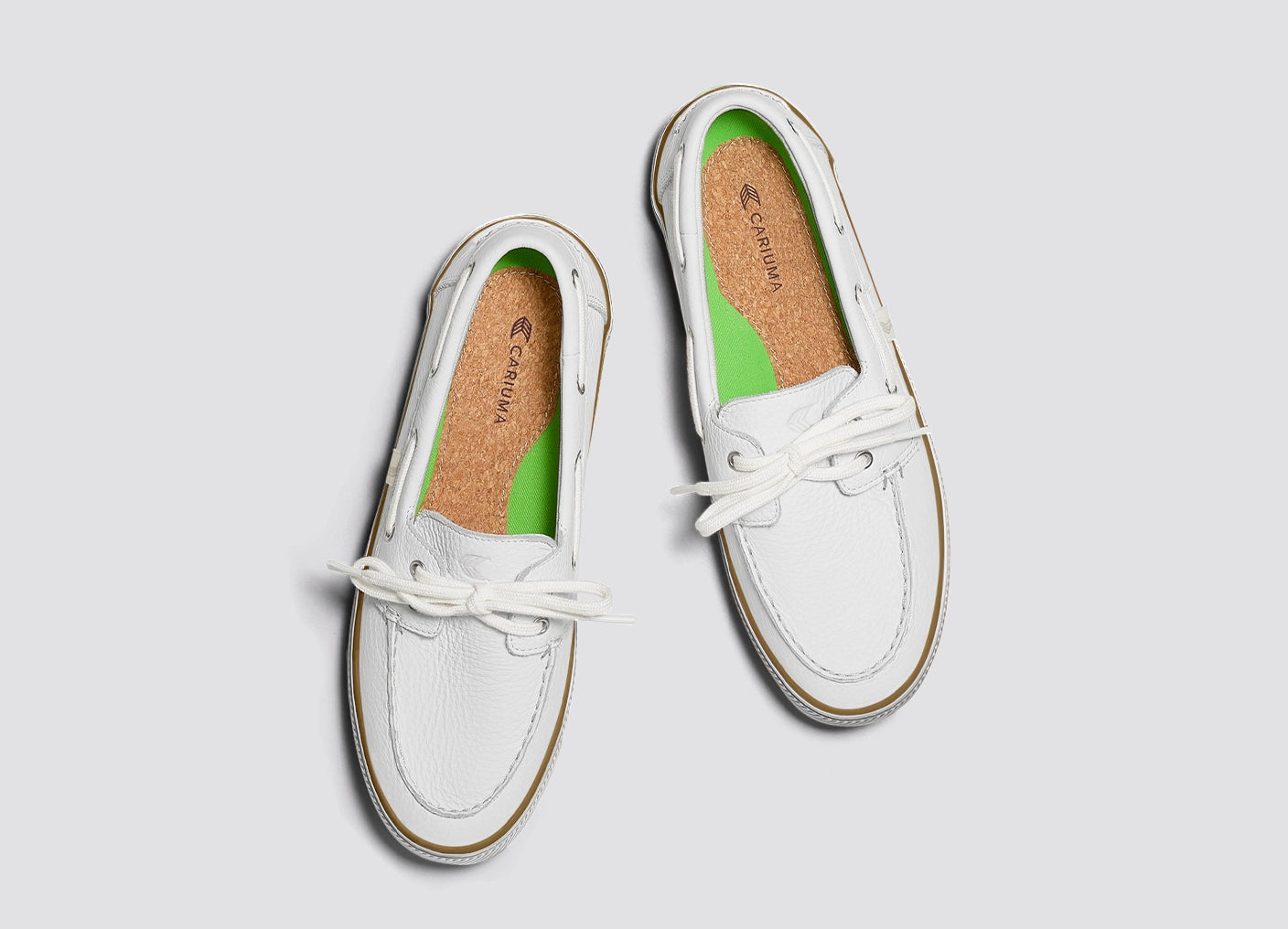Maré White Premium Leather Boat Shoe