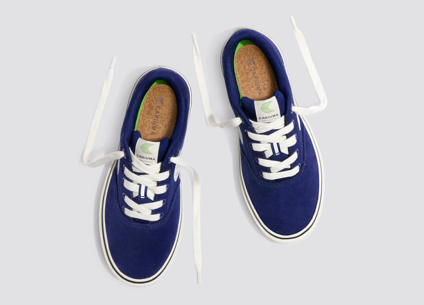 NAIOCA PRO Marine Blue Suede and Canvas Ivory Logo Sneaker