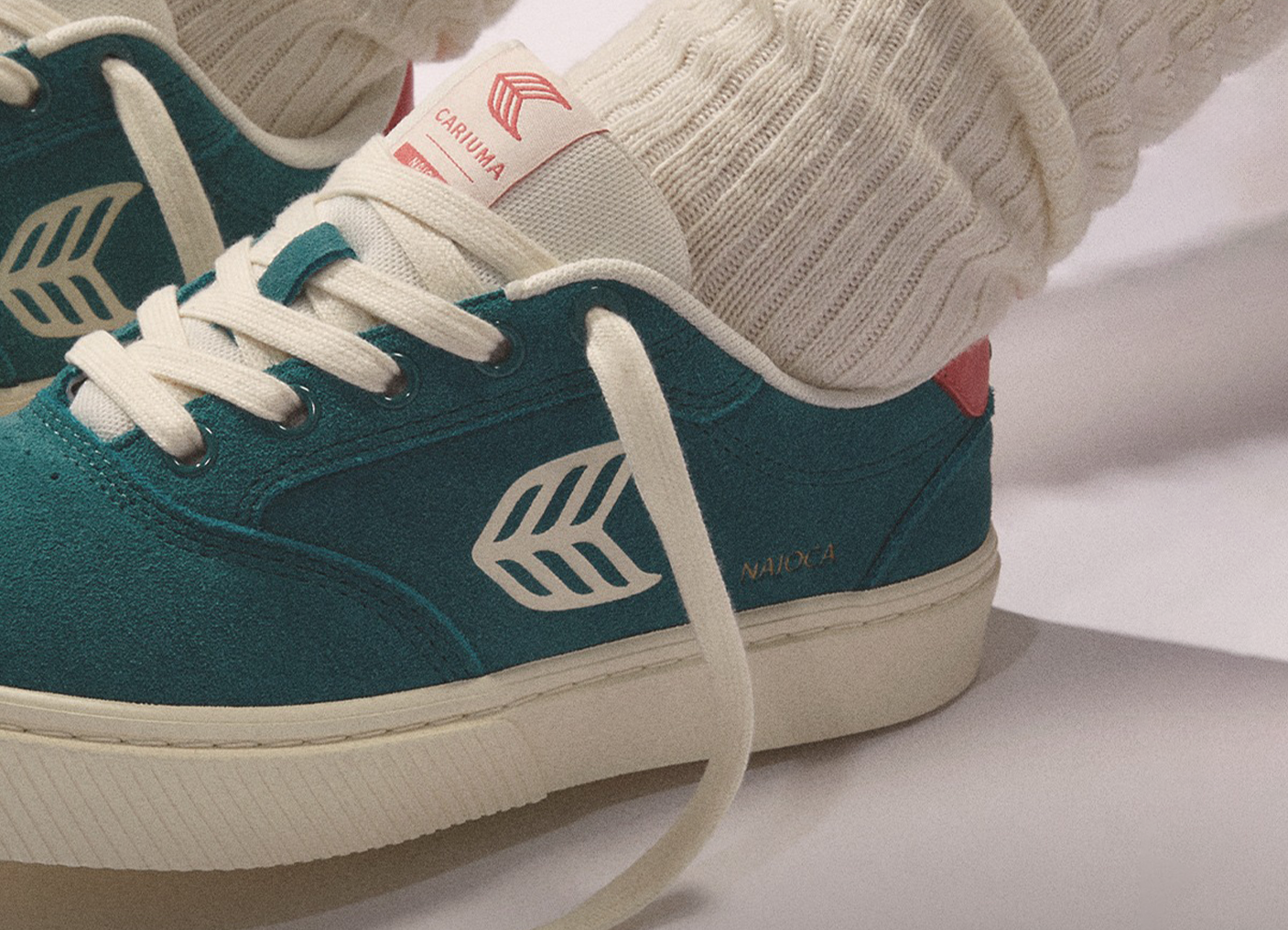 NAIOCA Watermelon Suede Ivory Logo Ruby Wine Sneaker