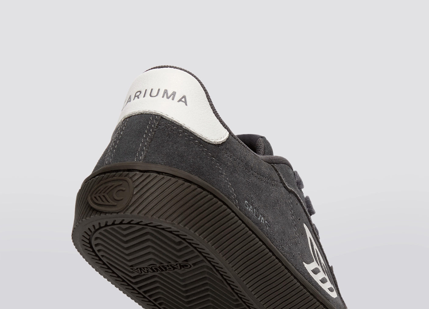 SALVAS Magnet Grey Suede Warm White Logo Sneaker