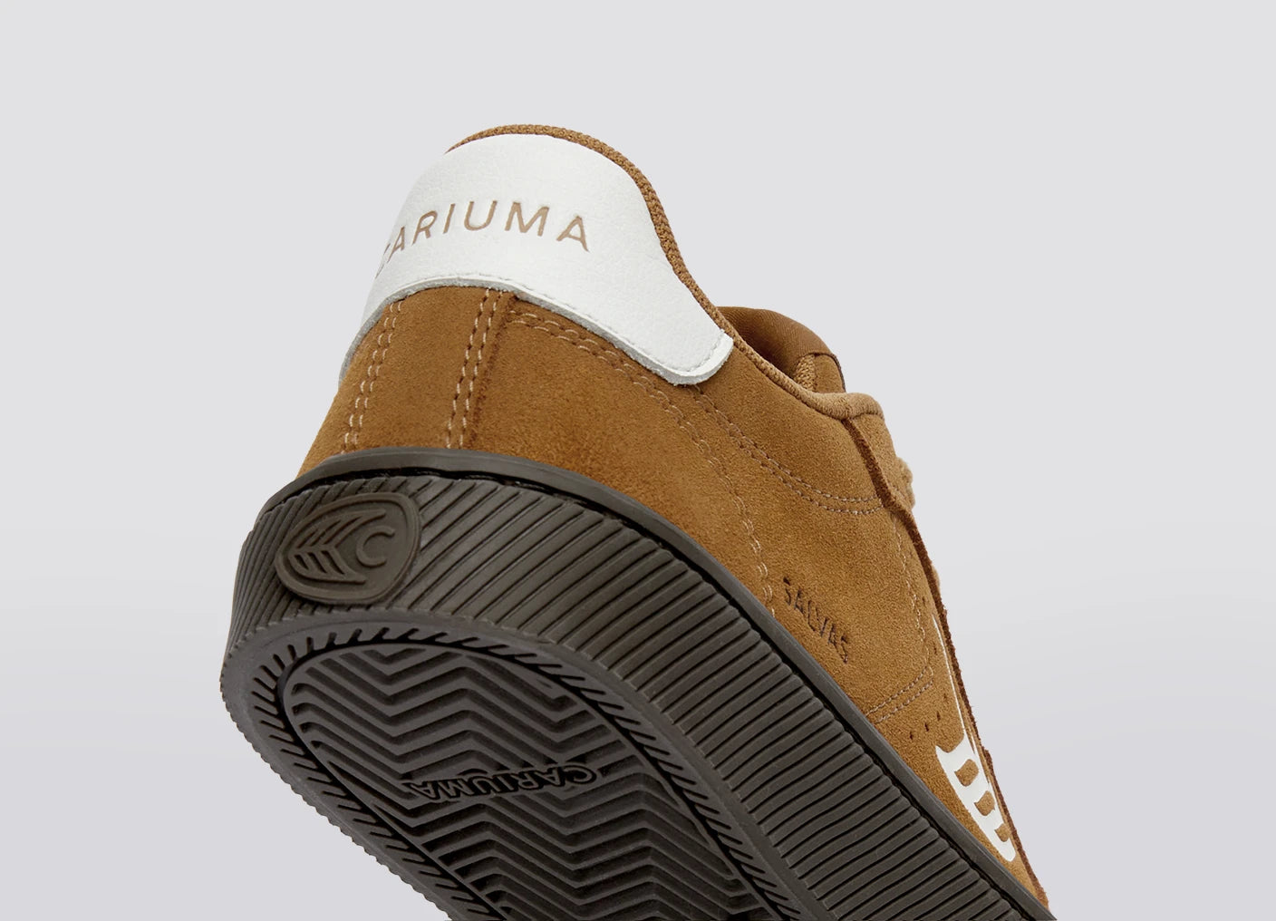 SALVAS Camel Suede Warm White Logo Sneaker