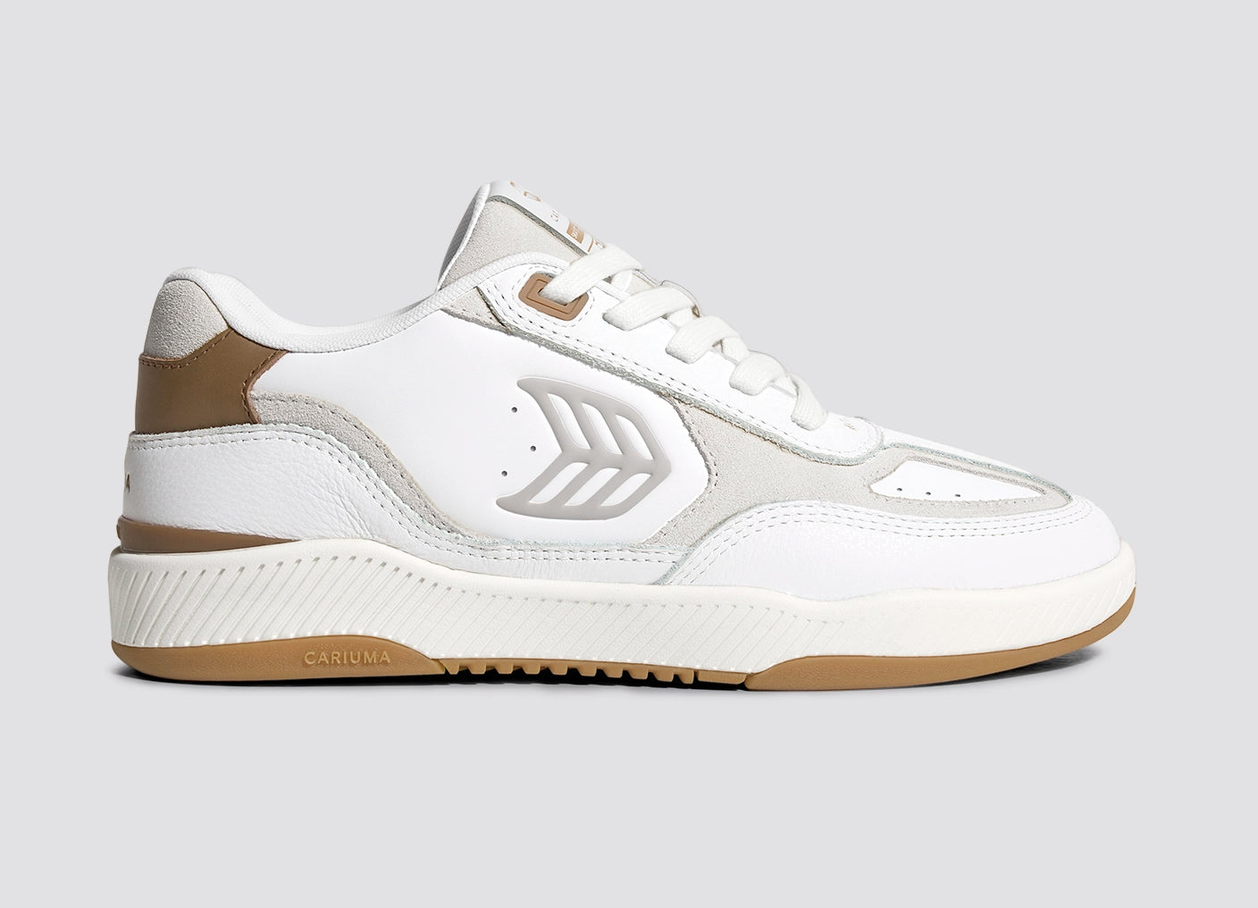 Skategoat C25 White Premium Leather Plaza Taupe Logo Ivory Sneaker