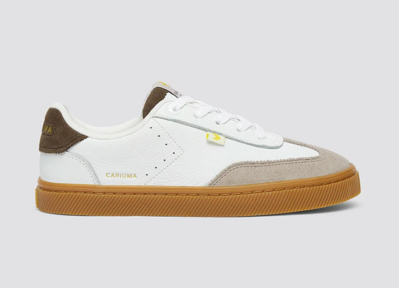 TOCA Gum White Premium Leather Plaza Taupe Suede Dark Khaki Sneaker