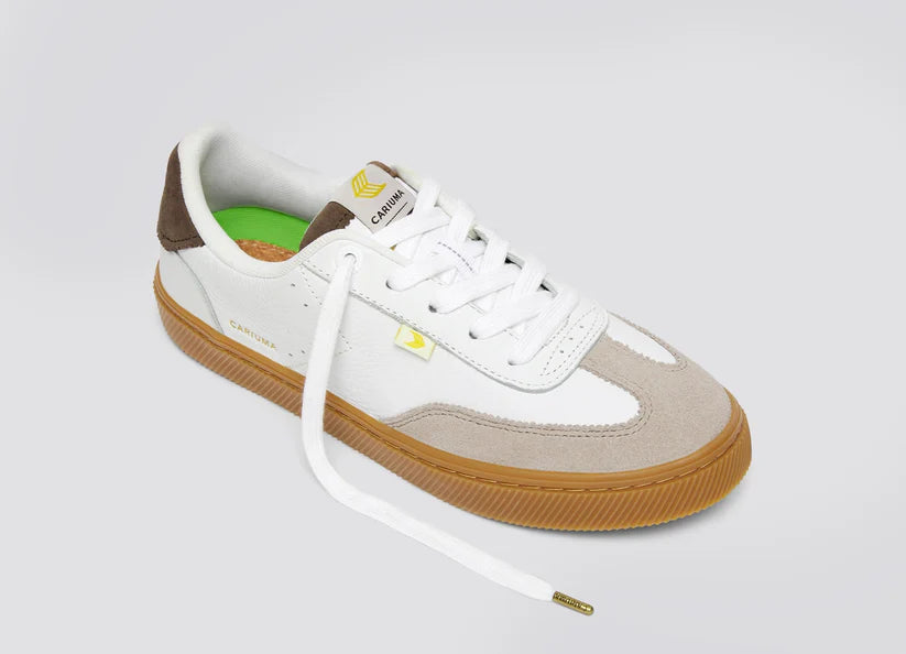 TOCA Gum White Premium Leather Plaza Taupe Suede Dark Khaki Sneaker