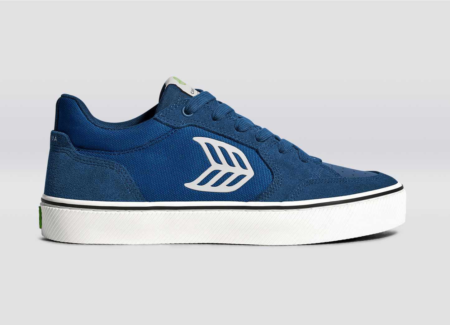 VALLELY PRO Mystery Blue Suede and Cordura Off-White Logo Sneaker