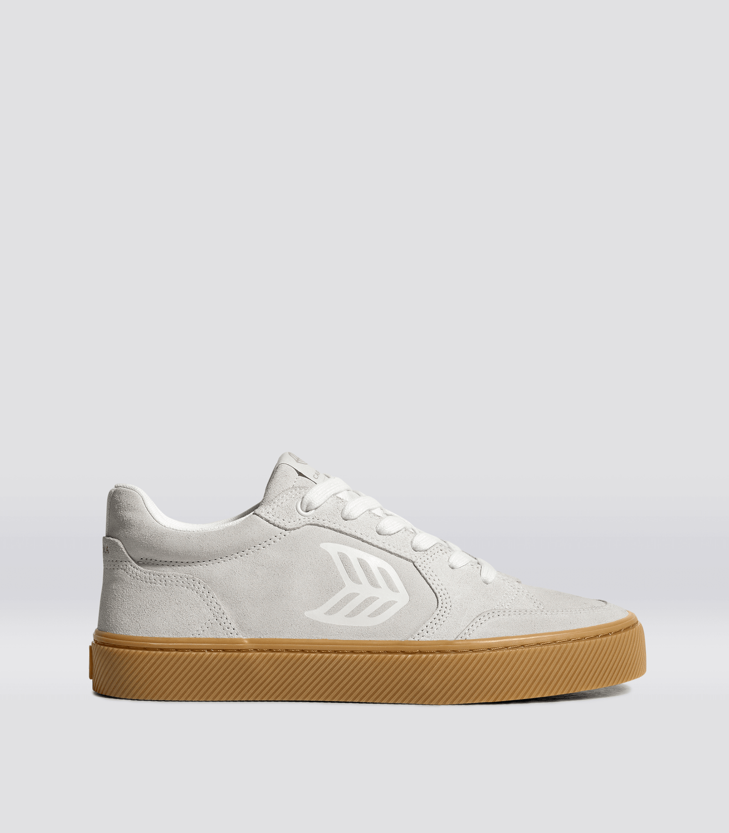 VALLELY Gum Smoke White Suede Off-White Logo Sneaker