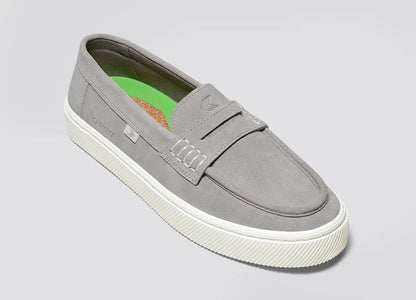 CAJU Light Grey Suede Loafer