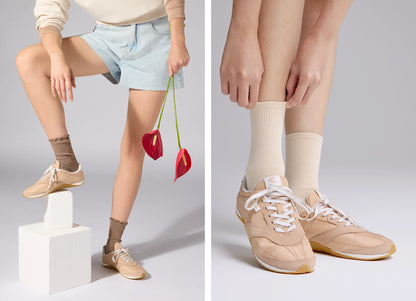 SUTAI Nylon and Suede Desert Taupe