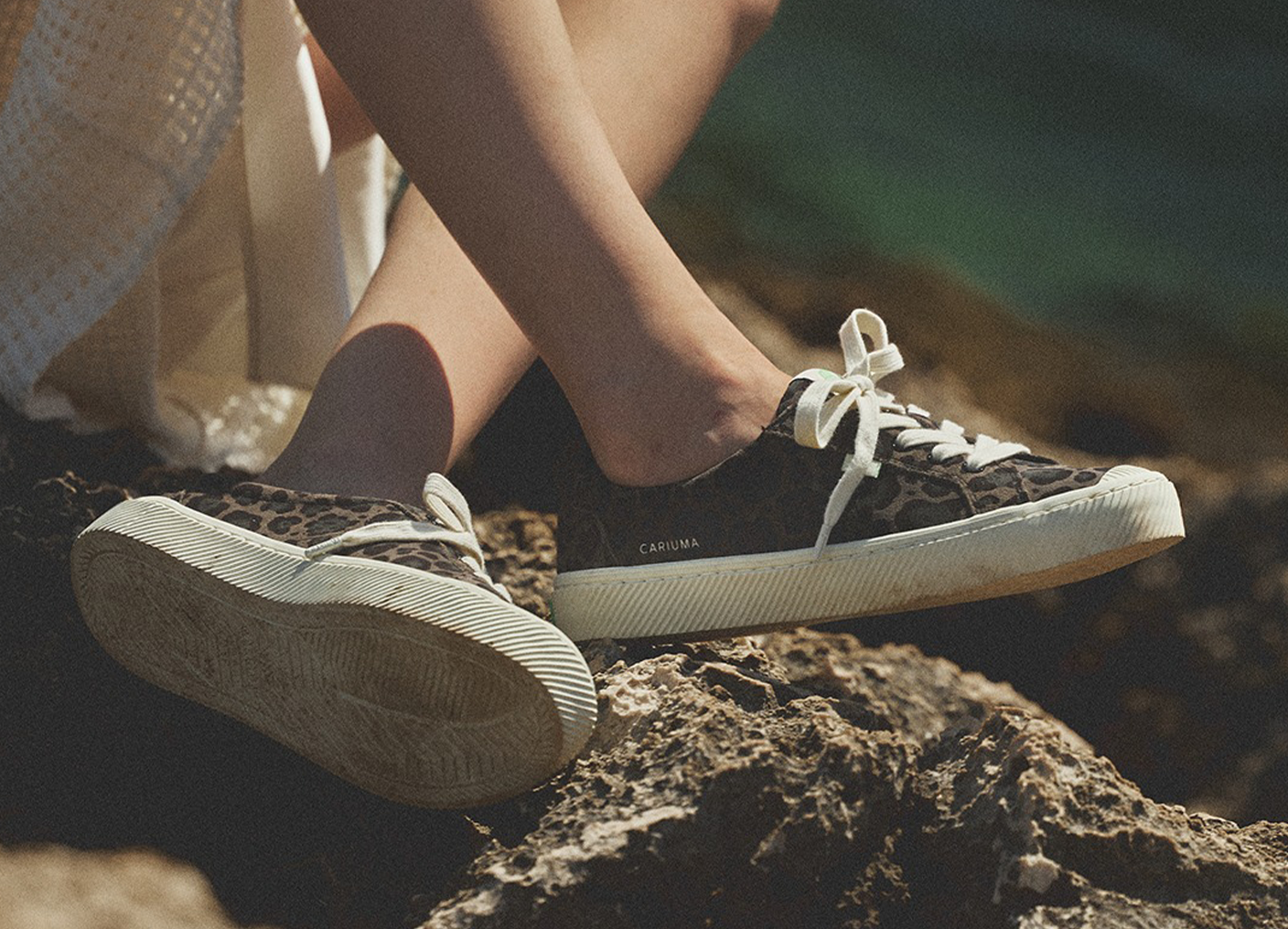 OCA Low Black Jaguar Print Suede Sneaker