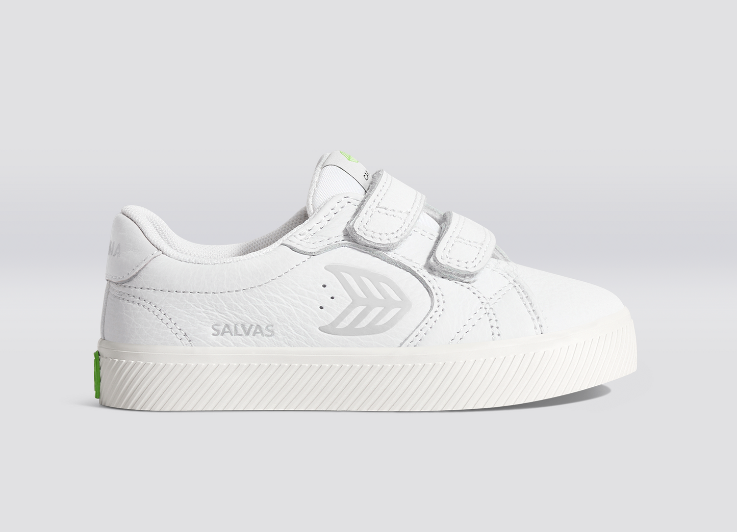 SALVAS White Premium Leather Ice Logo Sneaker Kids