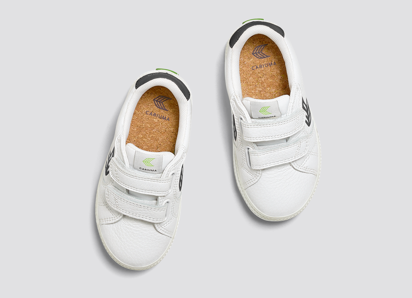 SALVAS White Premium Leather Black Logo Sneaker Kids