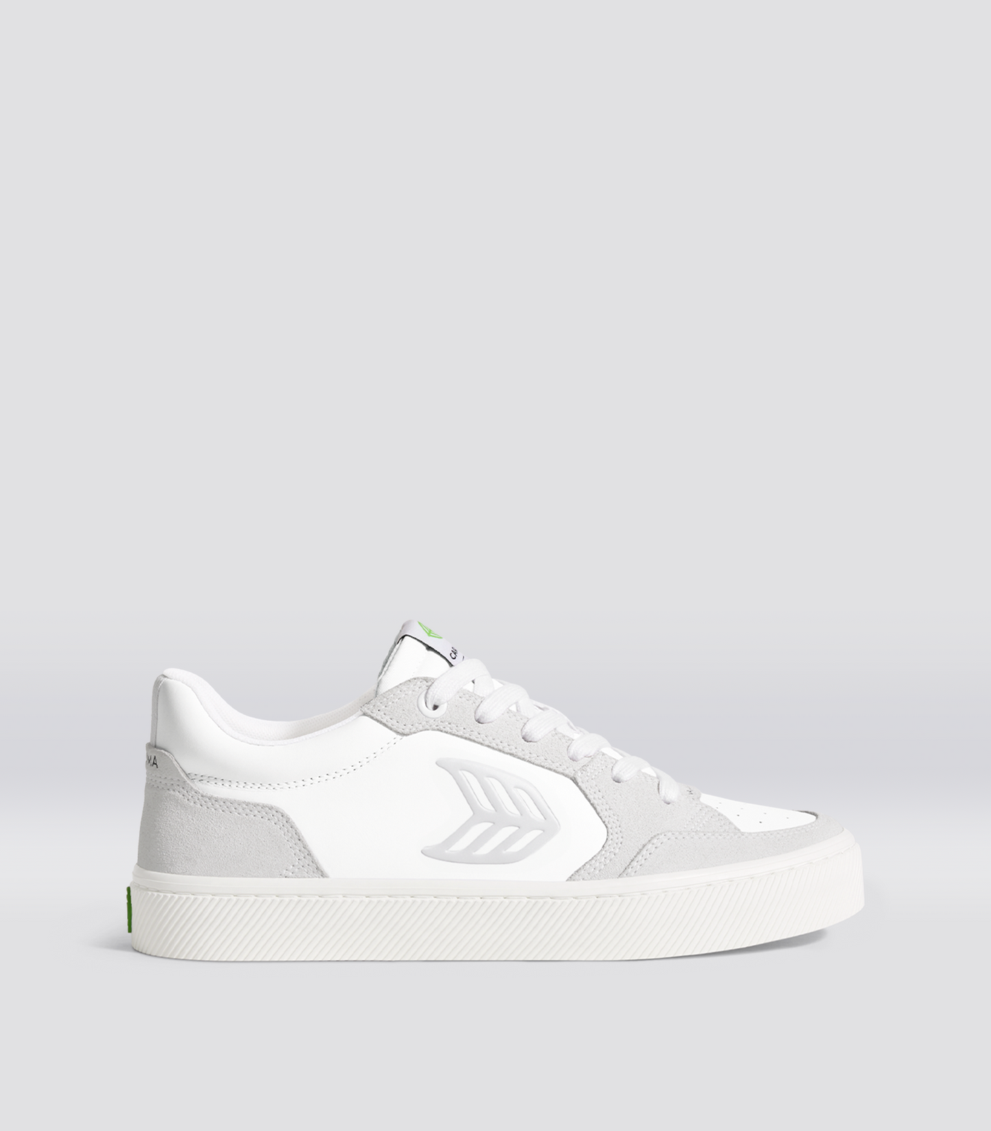 VALLELY White Leather Vintage White Suede Ice Logo Sneaker