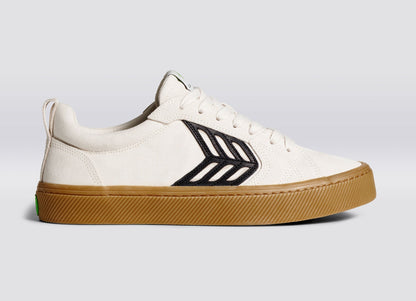 CATIBA PRO Low Gum Vintage White Suede and Canvas Black Logo Sneaker