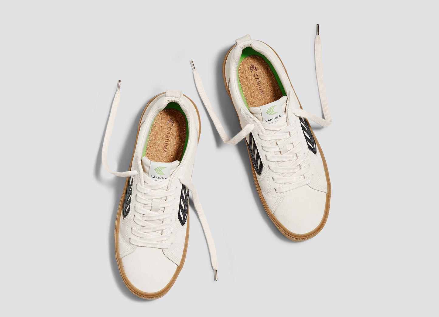 CATIBA PRO Low Gum Vintage White Suede and Canvas Black Logo Sneaker