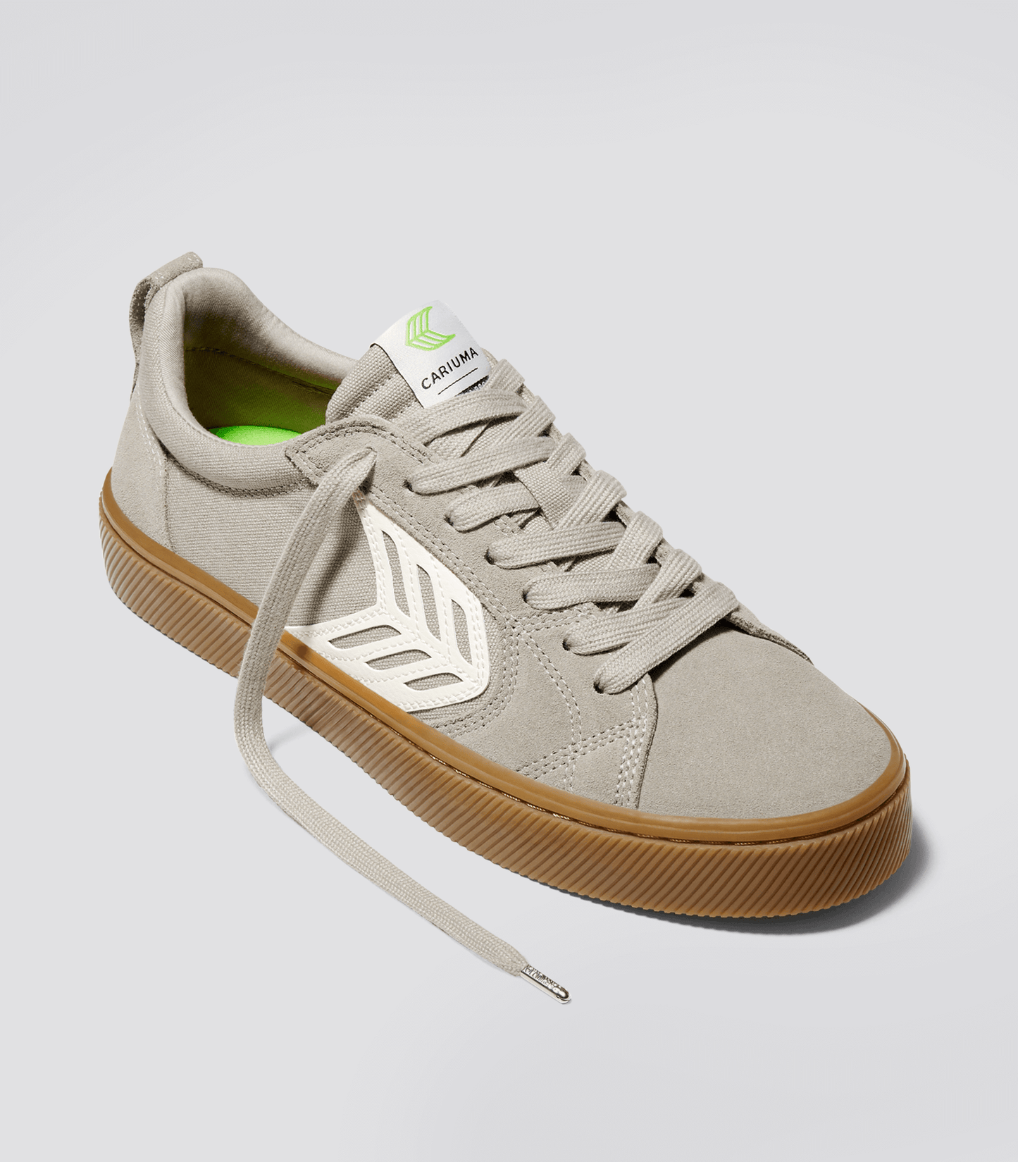 CATIBA PRO Low Gum Cloud Grey Suede and Canvas Ivory Logo Sneaker