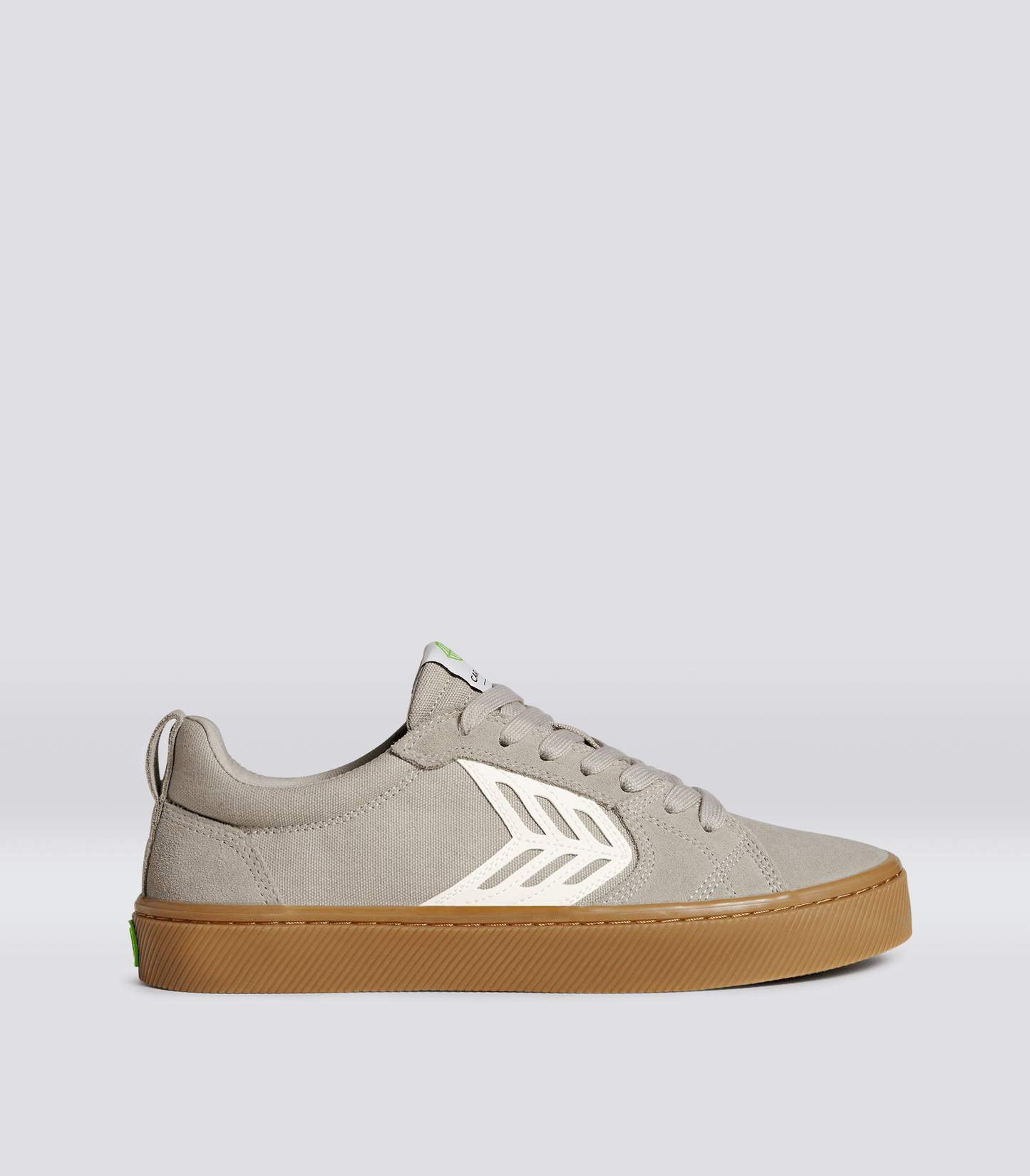 CATIBA PRO Low Gum Cloud Grey Suede and Canvas Ivory Logo Sneaker