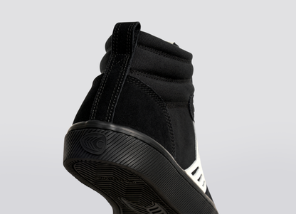 CATIBA PRO High All Black Suede and Canvas Ivory Logo Sneaker