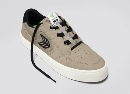 T20 PRO Plaza Taupe Suede and Mesh Black Logo Sneaker