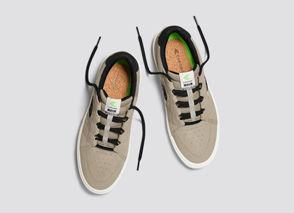 T20 PRO Plaza Taupe Suede and Mesh Black Logo Sneaker