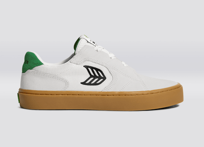 T20 PRO Gum Smoke White Suede and Mesh Black Logo Green Sneaker