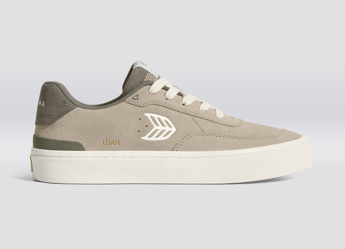 LUAN PRO Plaza Taupe Suede Ivory Logo Sneaker