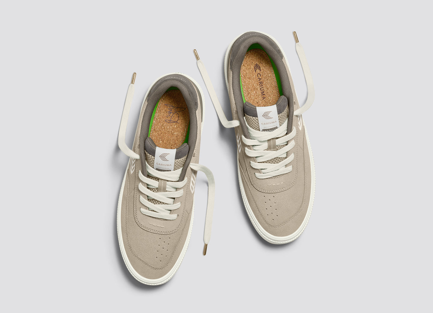 LUAN PRO Plaza Taupe Suede Ivory Logo Sneaker