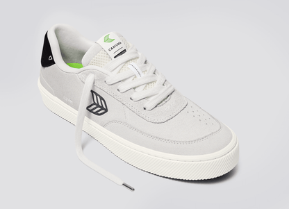 LUAN PRO Smoke White Suede Black Logo Sneaker