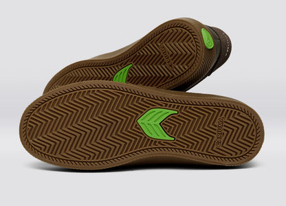 LUAN PRO Dark Gum Teak Suede Ivory Logo Sneaker