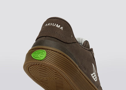 LUAN PRO Dark Gum Teak Suede Ivory Logo Sneaker