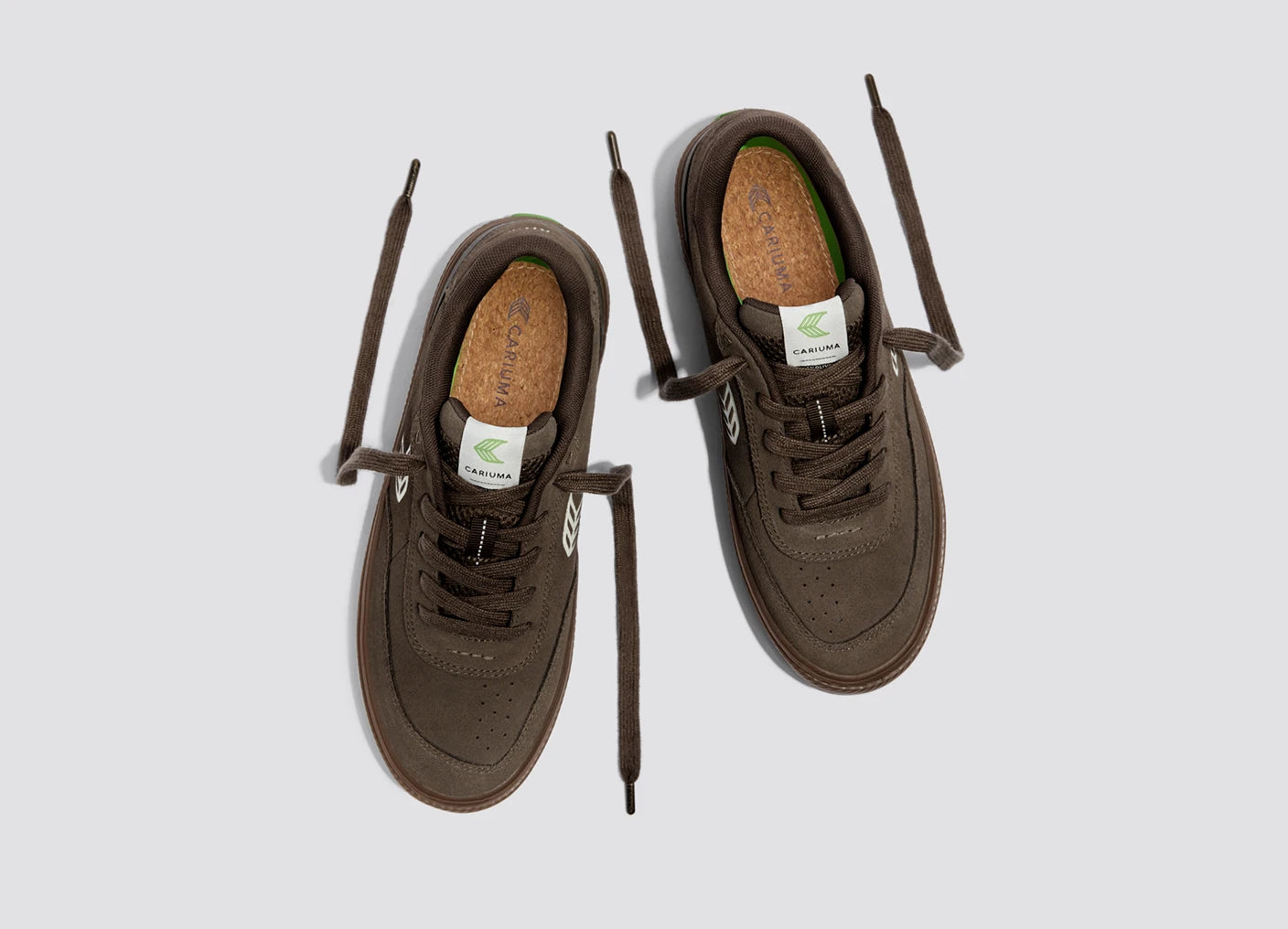 LUAN PRO Dark Gum Teak Suede Ivory Logo Sneaker