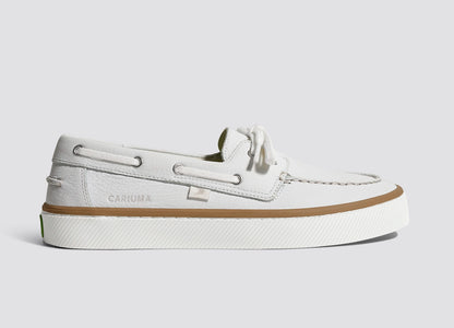 Maré White Premium Leather Boat Shoe