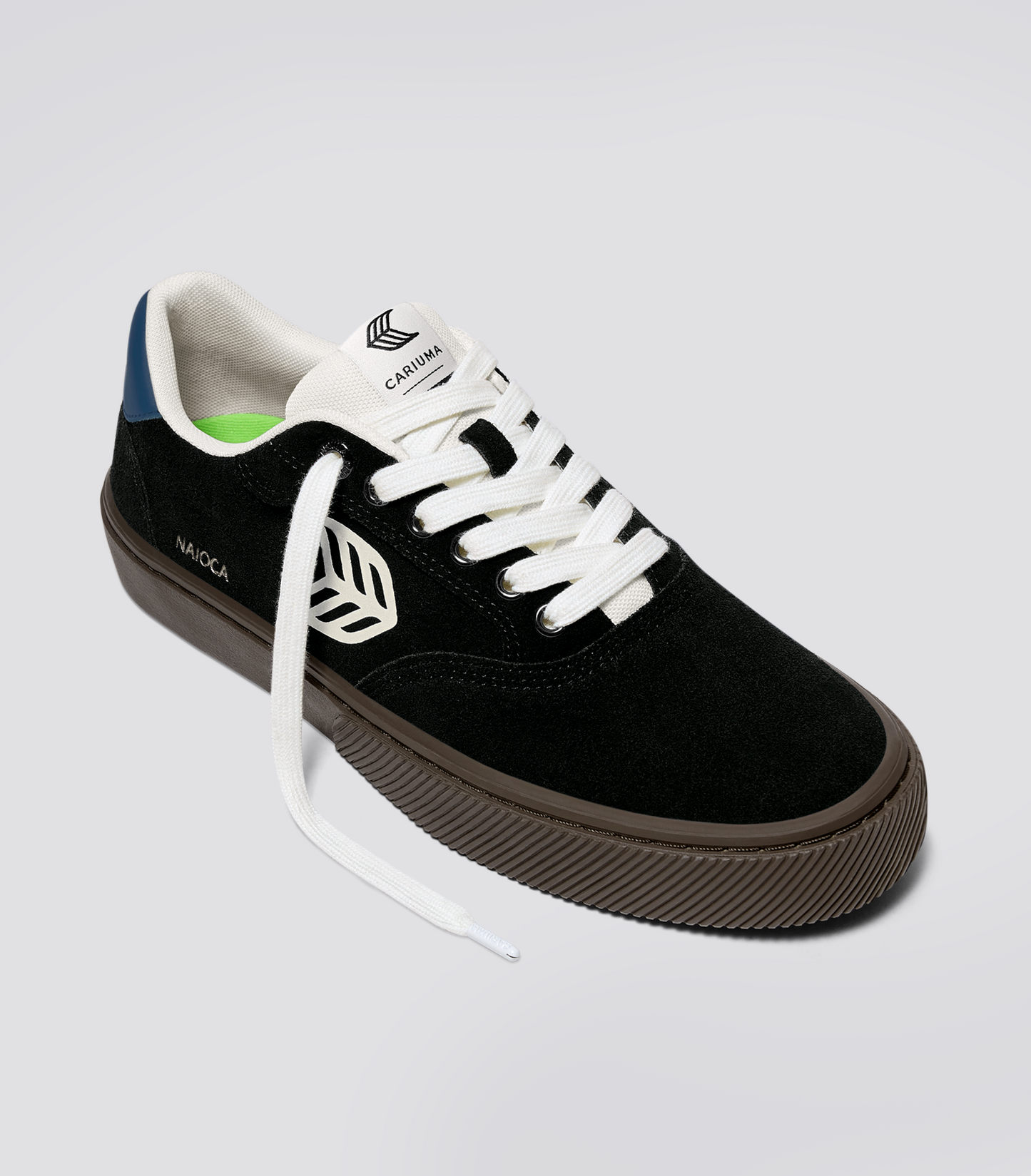 NAIOCA Black Suede Off-White Logo Shadow Blue Sneaker