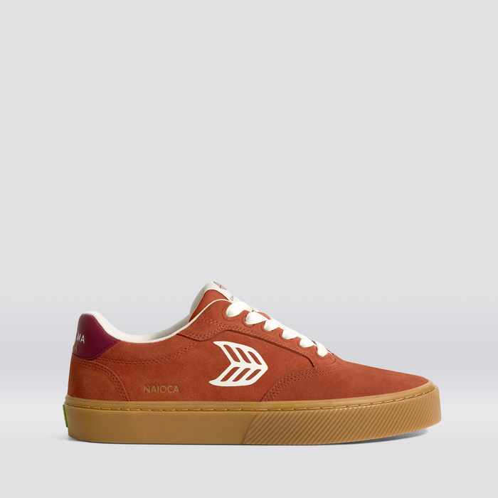 NAIOCA Gum Picante Suede Off-White Logo Ruby Wine Sneaker