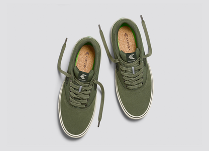 NAIOCA PRO Bronze Green Suede Deep Lichen Green Canvas Dark Green Logo Sneaker