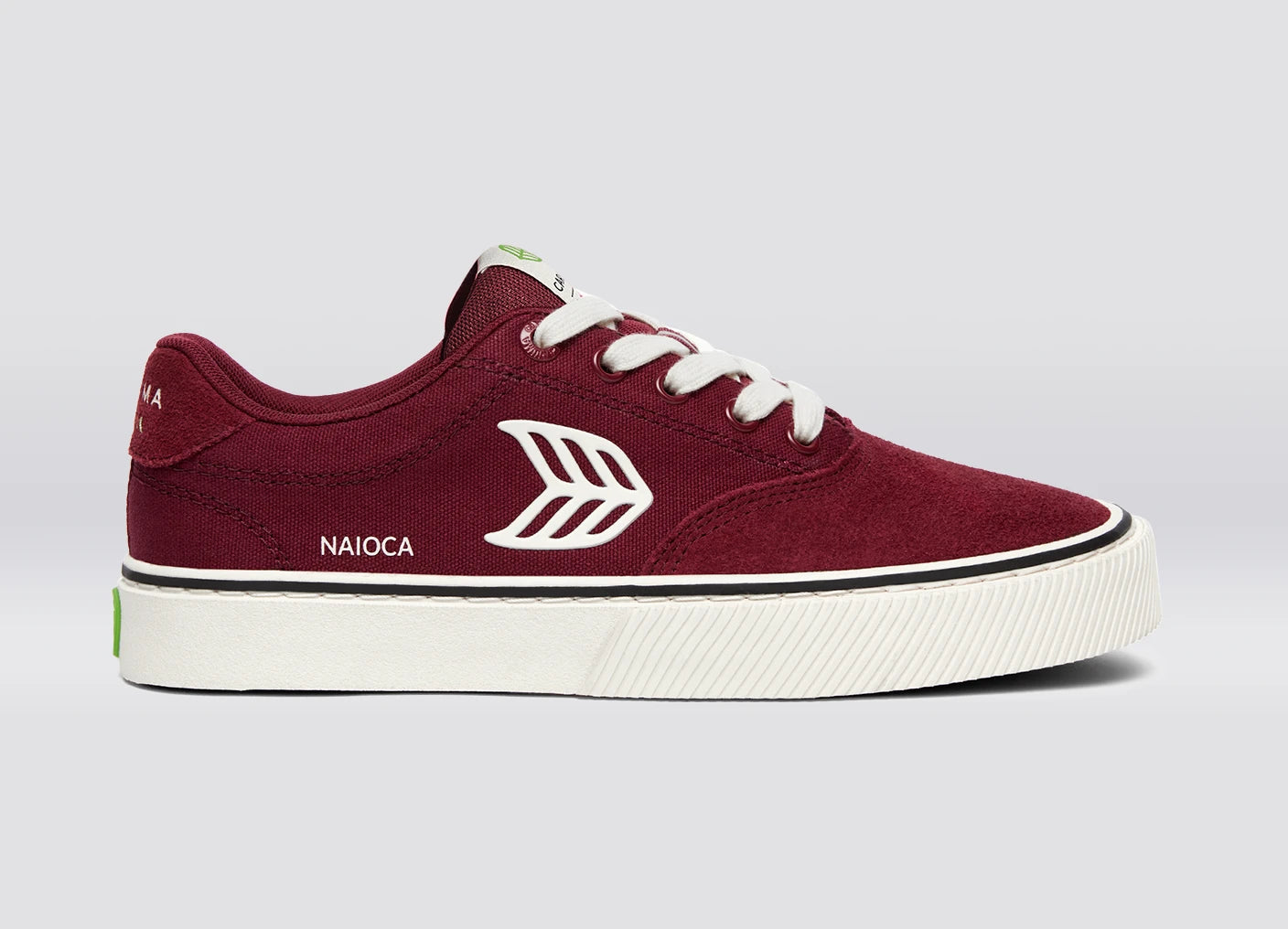 NAIOCA PRO Cabernet Suede and Canvas Ivory Logo Sneaker