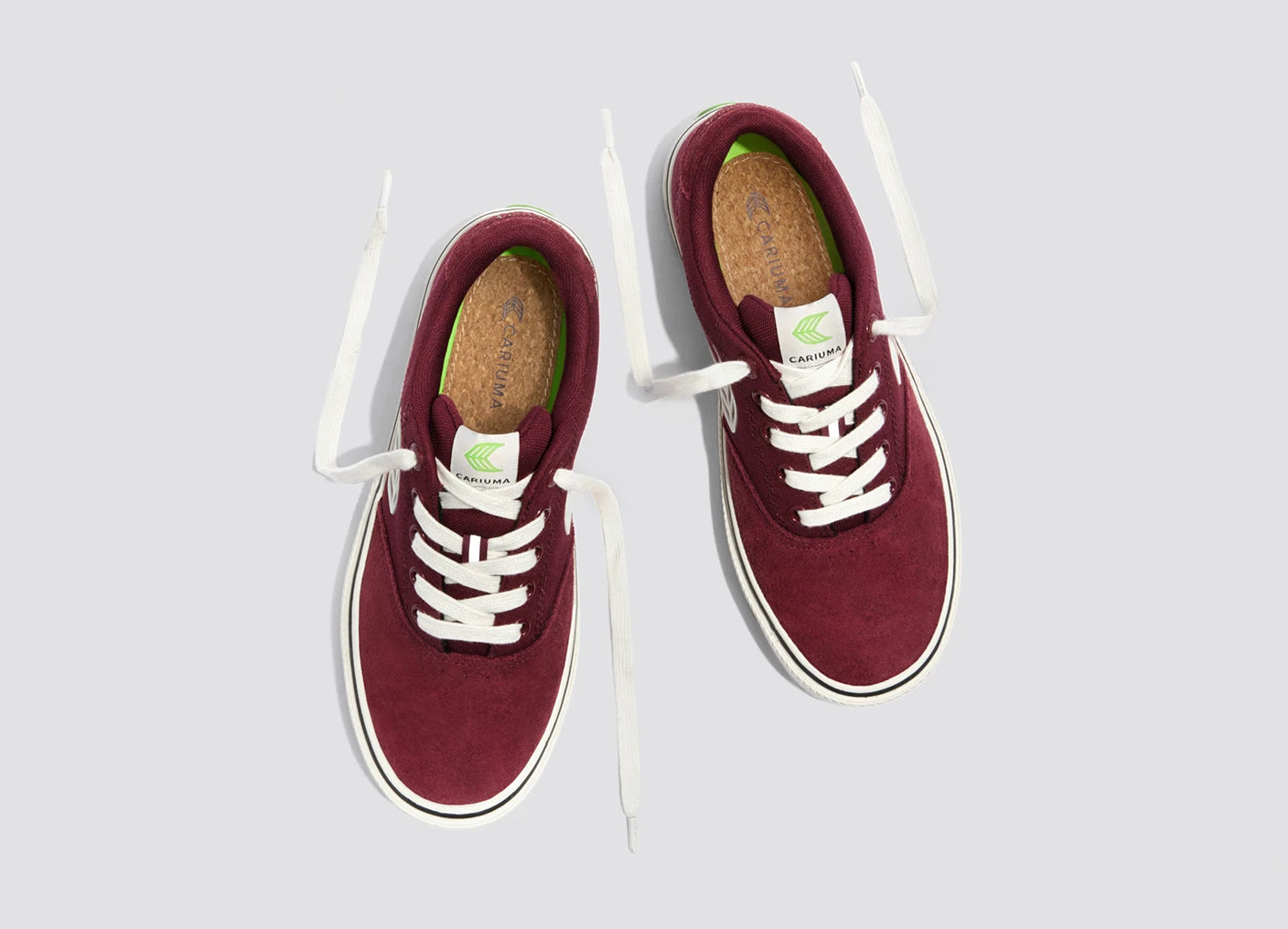 NAIOCA PRO Cabernet Suede and Canvas Ivory Logo Sneaker