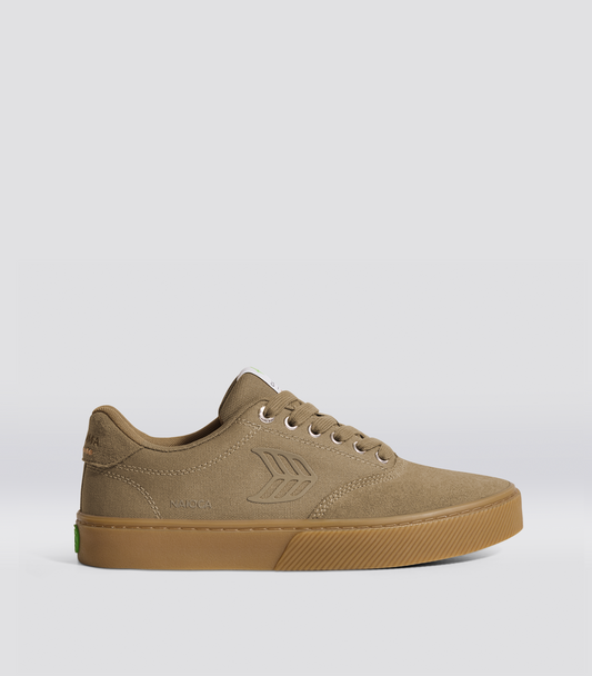 NAIOCA PRO Gum Burnt Sand Suede and Canvas Burnt Sand Logo Sneaker