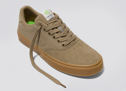 NAIOCA PRO Gum Burnt Sand Suede and Canvas Burnt Sand Logo Sneaker