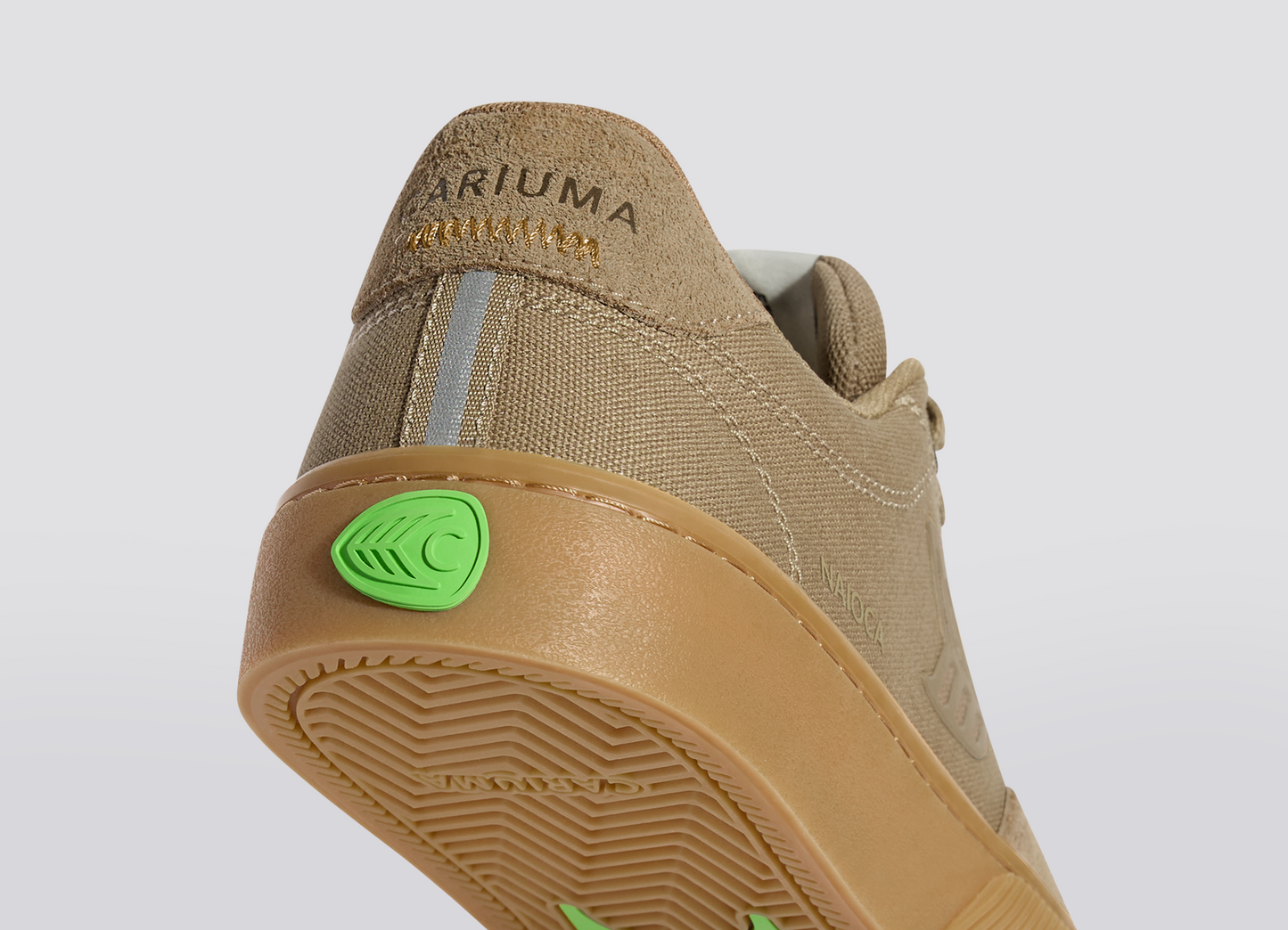 NAIOCA PRO Gum Burnt Sand Suede and Canvas Burnt Sand Logo Sneaker