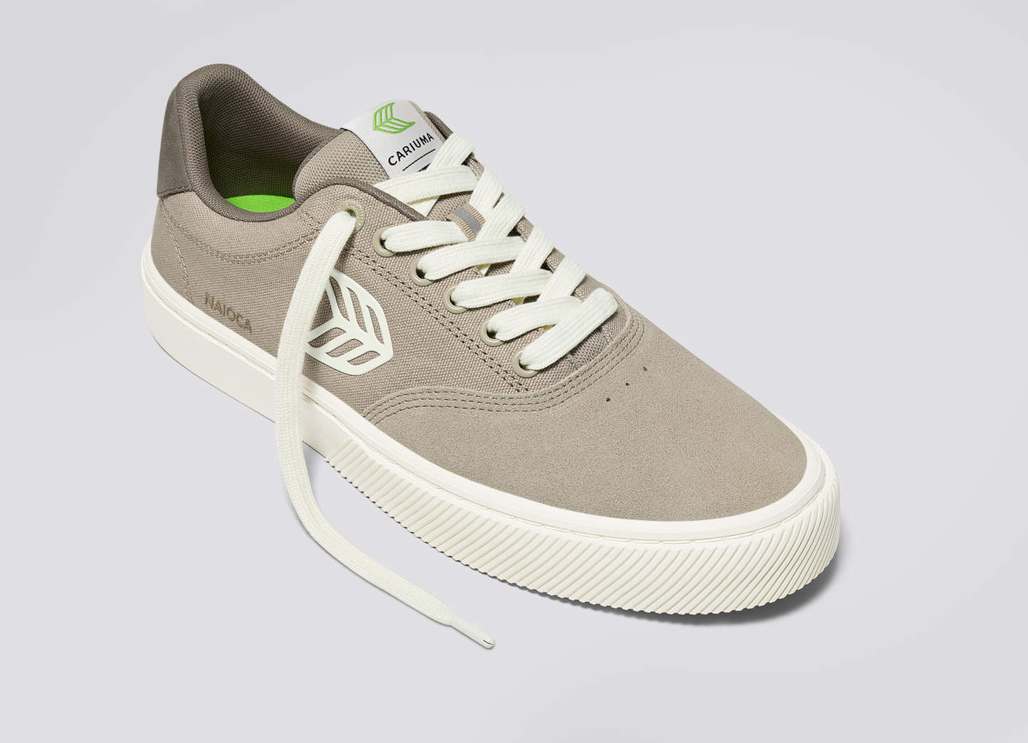 NAIOCA PRO Plaza Taupe Suede and Canvas Ivory Logo Sneaker