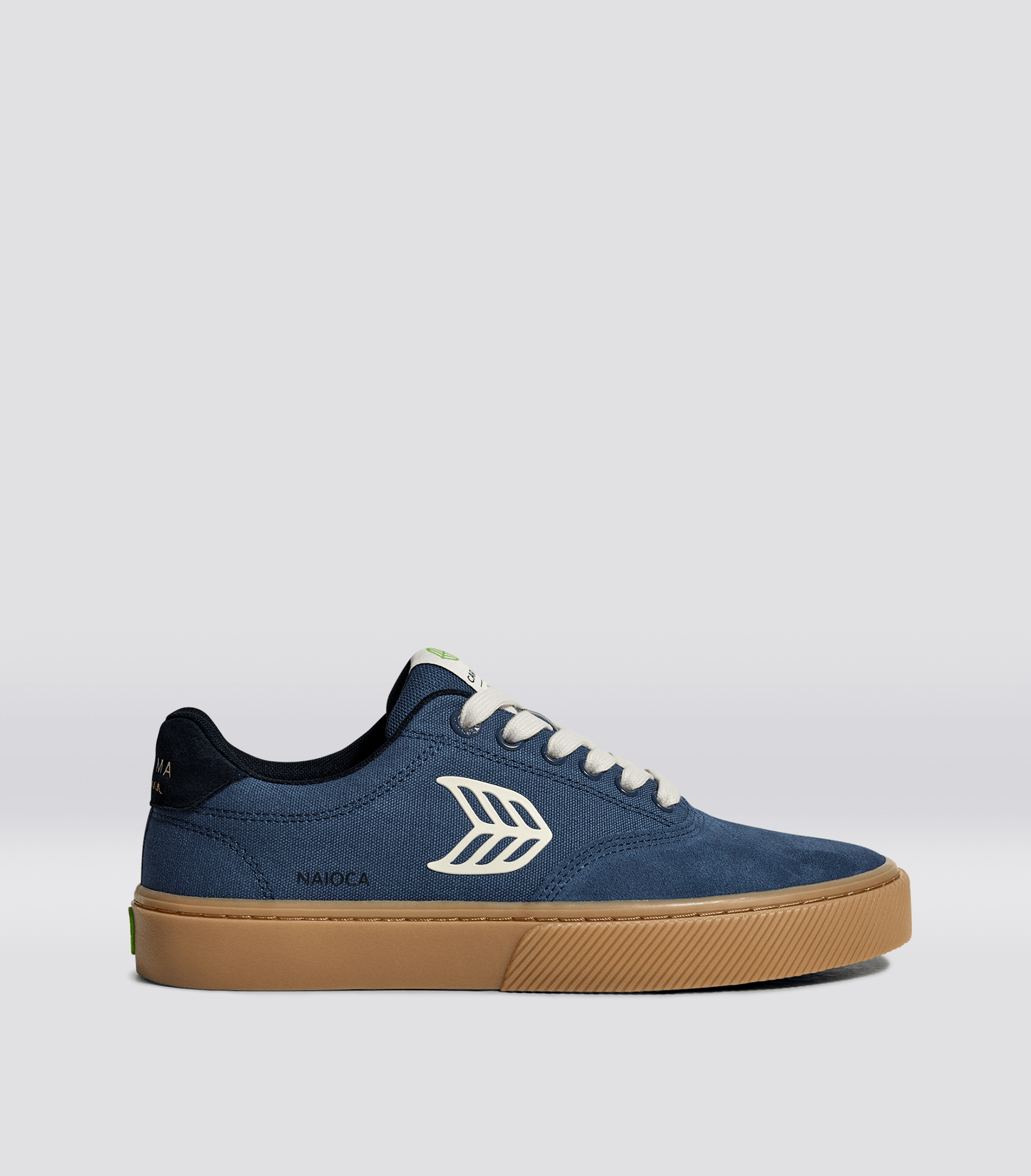 NAIOCA PRO Gum Shadow Blue Suede and Canvas Ivory Logo Sneaker