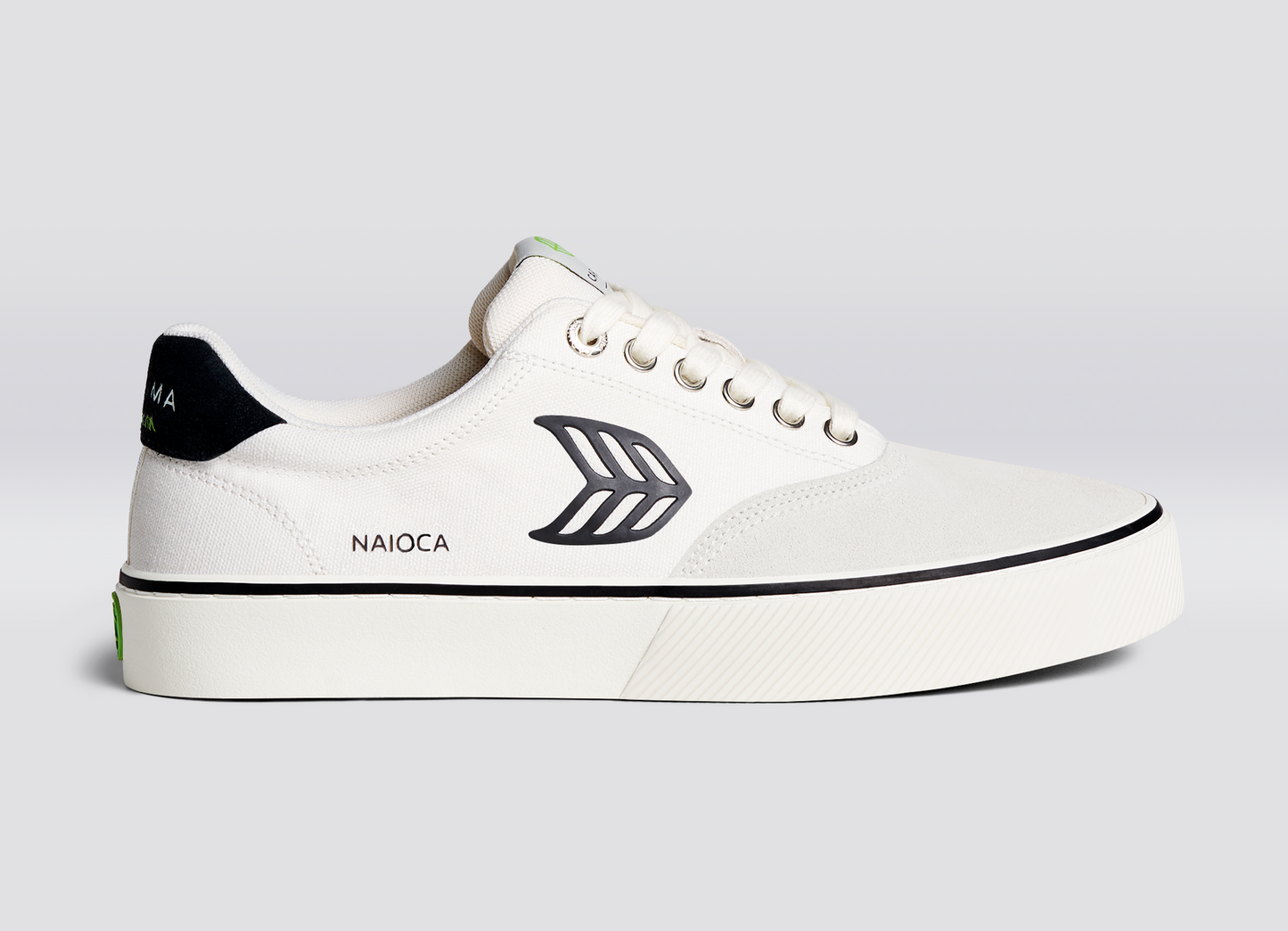 NAIOCA PRO Vintage White Suede Off-White Canvas Black Logo Sneaker