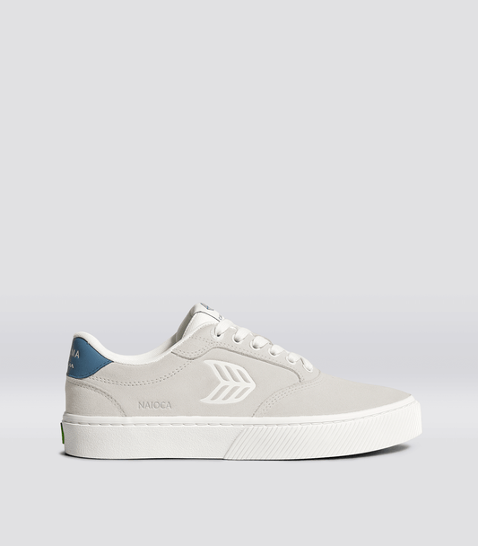 NAIOCA Smoke White Suede Off-White Logo Washed Blue Sneaker