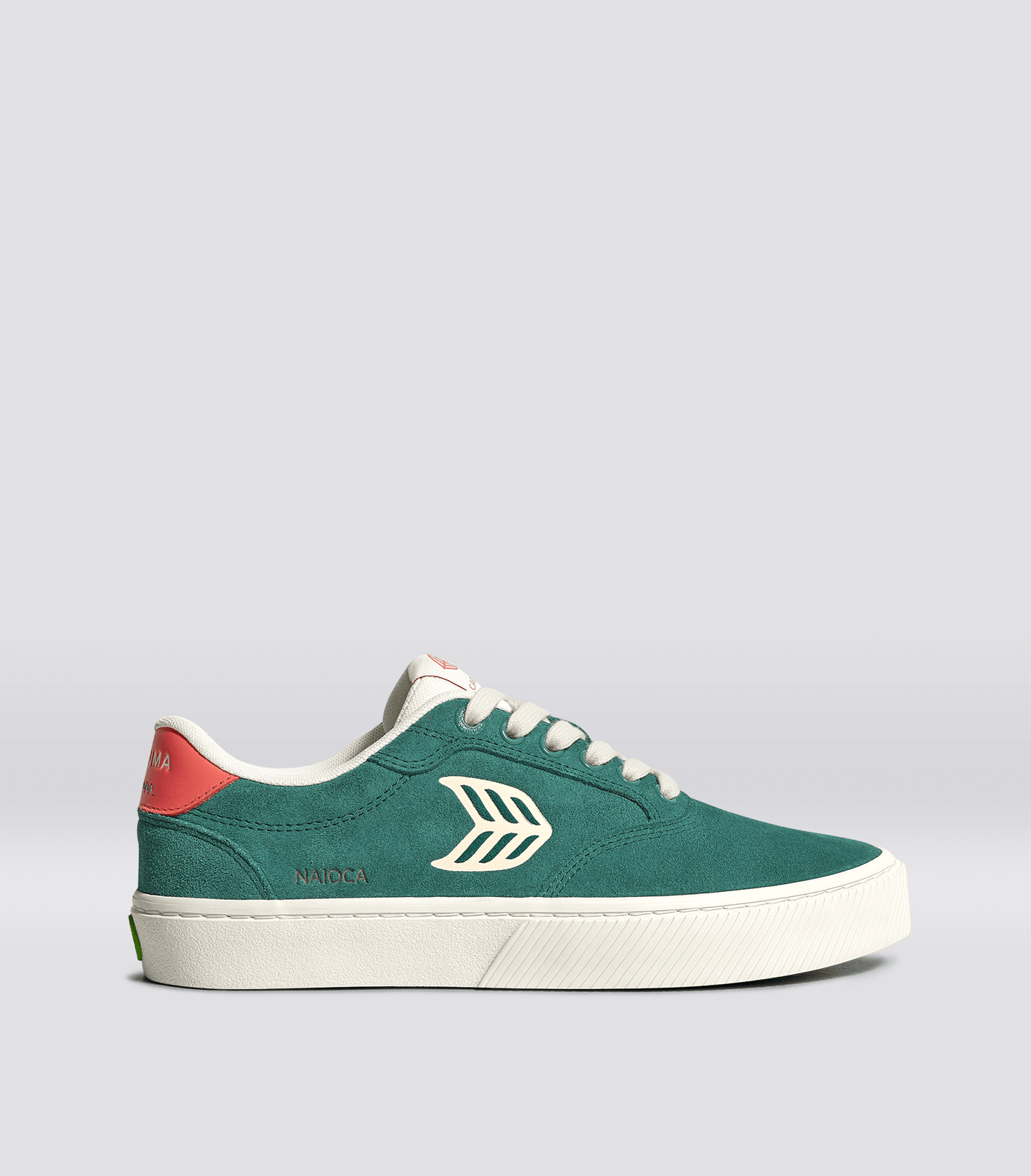 NAIOCA Teal Suede Ivory Logo Watermelon Sneaker