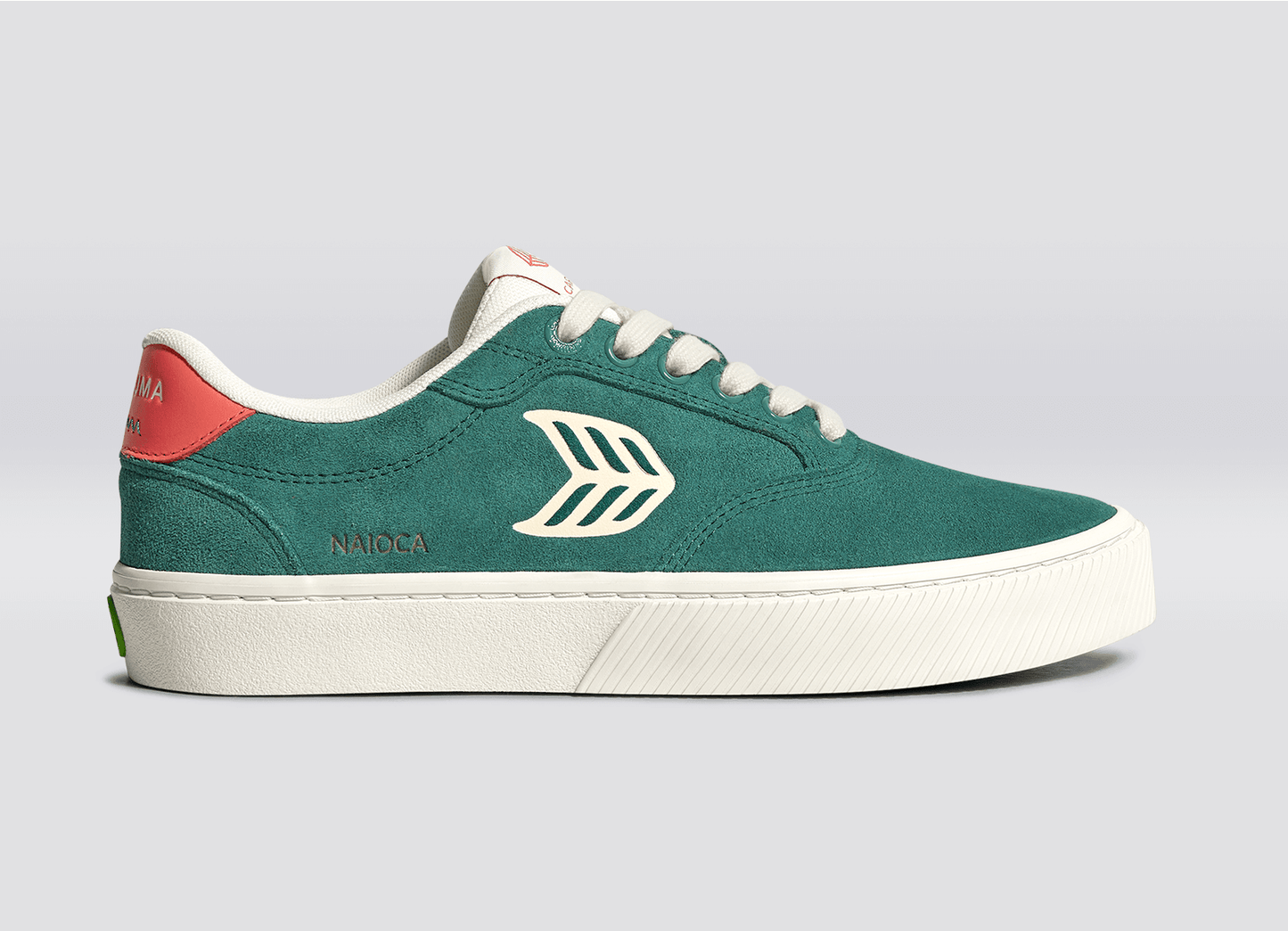 NAIOCA Teal Suede Ivory Logo Watermelon Sneaker