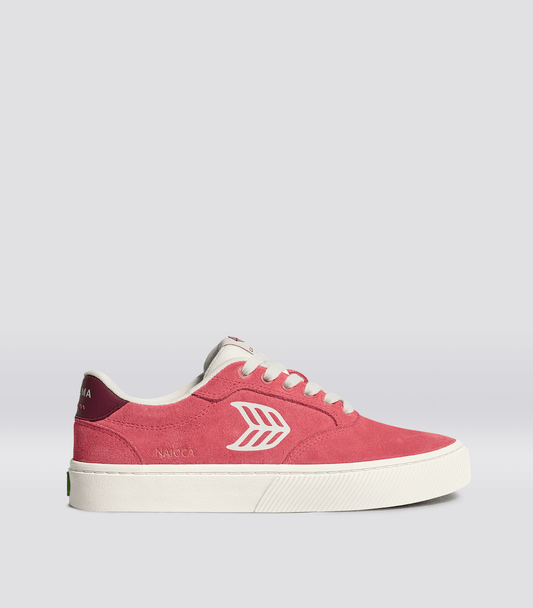 NAIOCA Watermelon Suede Ivory Logo Ruby Wine Sneaker